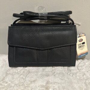 Vintage Fossil Genuine Leather Black Crossbody